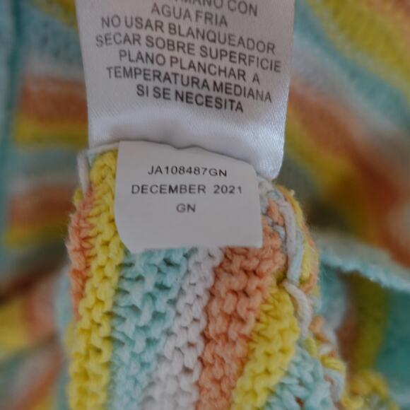 Joseph A. Cardigan Sweater Womens XS Pastel Stripe Oversized Cropped Boxy Retro - Picture 8 of 8